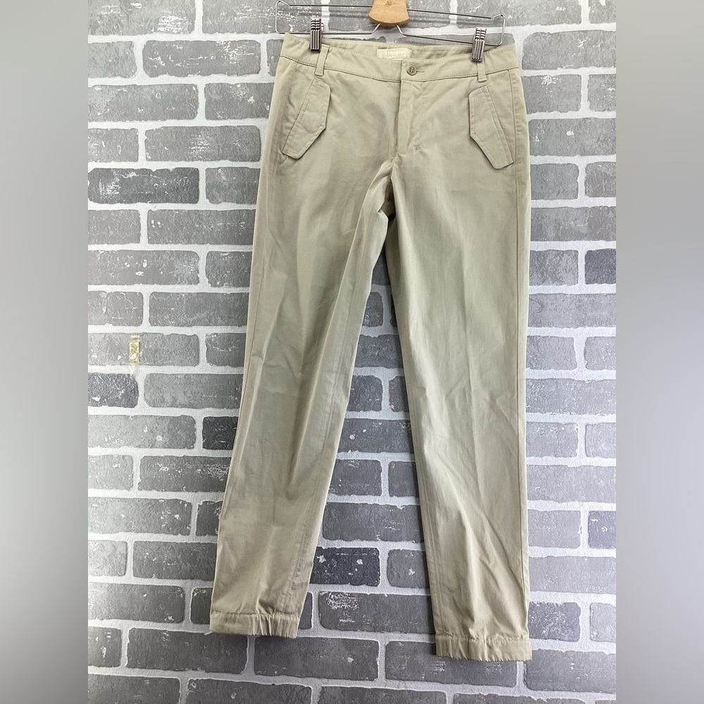 ‘S Max Mara Khaki elastic‎ cuff dress pants size 4